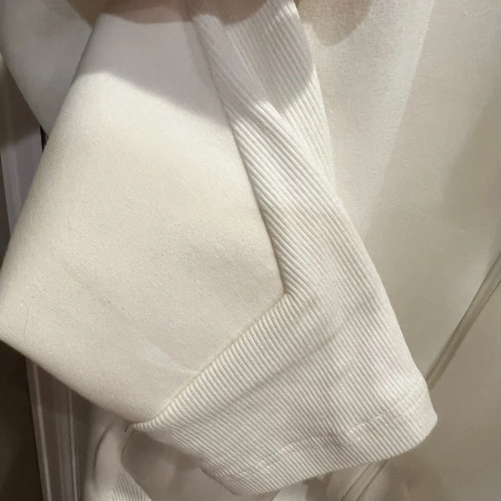 adidas Women's Cream Hoodie with Black Details